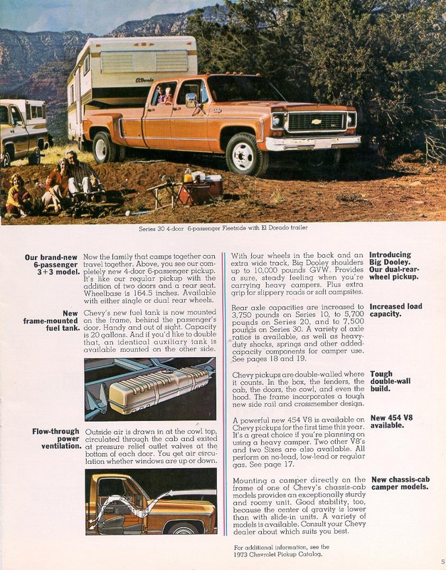 1973 Chevrolet Recreational Vehicles Brochure Page 4